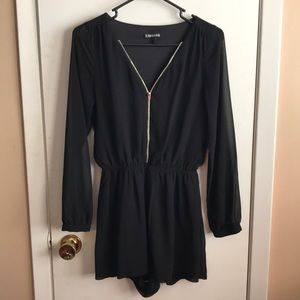 Express Small Black Long Sleeve Romper